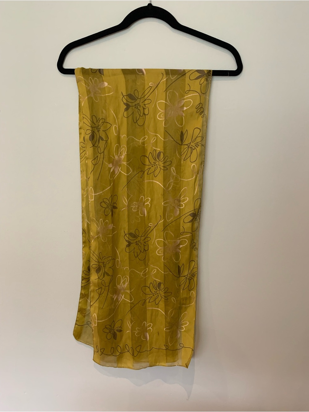 Women’s Floral Midi Scarf in Olive Green